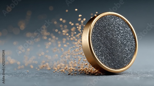 Luxurious gold token concept signifying awards for micro engagements in the smart economy and digital interaction sphere