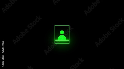 Glowing White User Profile Icon Frame on Black Background