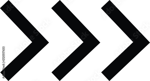 Triple fast forward chevron arrow pointing right direction icon