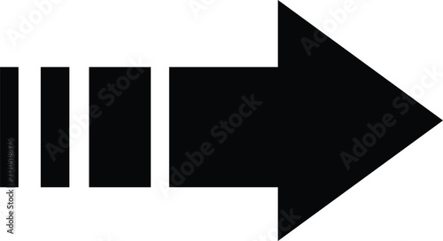 Bold speed arrow pointing right direction motion design icon