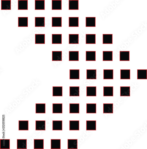 Digital dot matrix pixel arrow pointing right direction icon