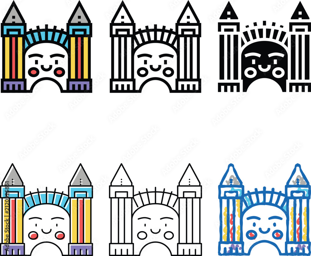 Fototapeta premium luna park color icon vector. luna park sign. isolated symbol diversity