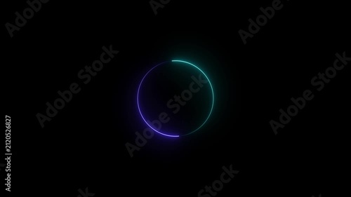 Cyan and Purple Glowing Neon Circle Motion Loop Background