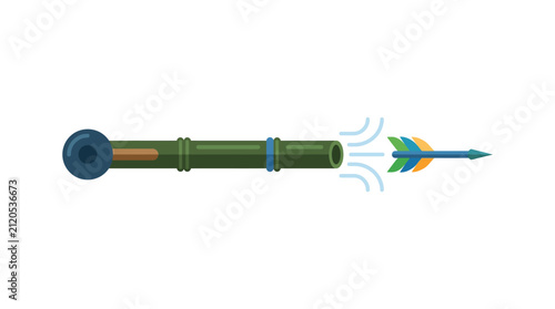 фотографія Blowgun Shooting Dart Vector Illustration