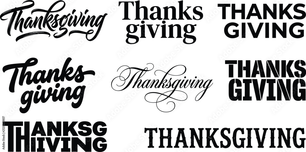 Obraz premium Elegant thanksgiving typography design with layered text effect