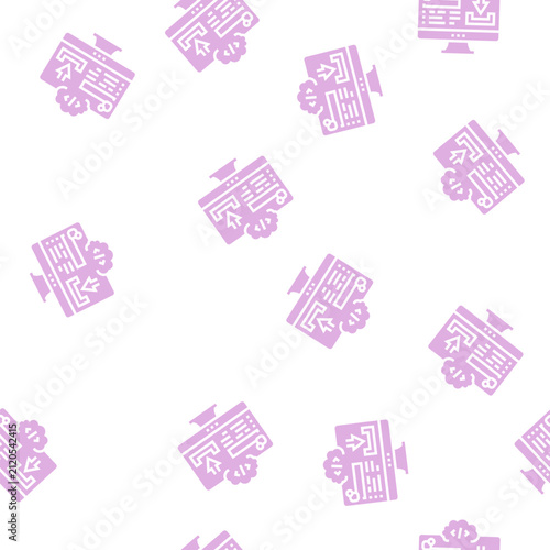 Bild auf Leinwand platform software vector glyph seamless pattern platform software sign illustrat