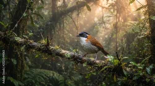 Dark-fronted Babbler (Dumetia atriceps) Foraging in Dense Forest Undergrowth – Endemic Songbird of Sri Lanka
