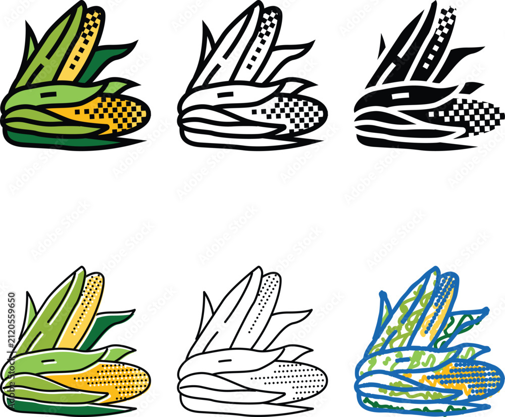 Fototapeta premium cob corn leaf color icon vector. cob edition corn leaf sign. isolated symbol