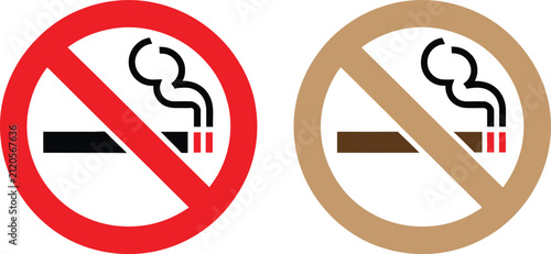 No smoking vector illustration sign, forbidden to smoke symbol for public spaces.