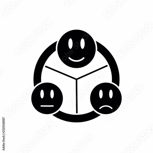 Sentiment Analysis motion illustrator solid black style for Automation, Artificial Intelligence and Advanced Workflow Integration SaaS Dashboards