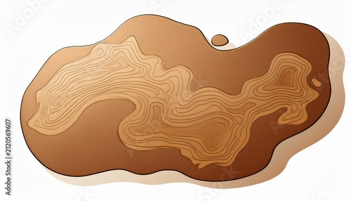 organic stain shape with asymmetrical edges and natural look isolated on a white background