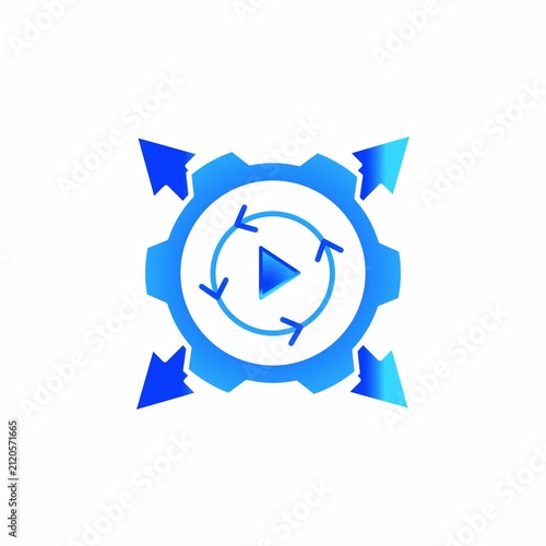 Auto Scalability motion illustrator gradient blue for Automation, Artificial Intelligence and Advanced Workflow Integration SaaS Dashboards