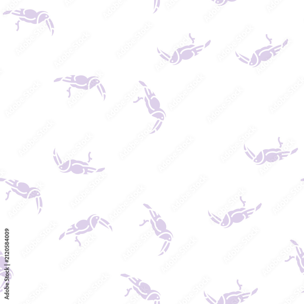 Fototapeta premium toucan exotic bird vector glyph seamless pattern toucan exotic bird sign illustration