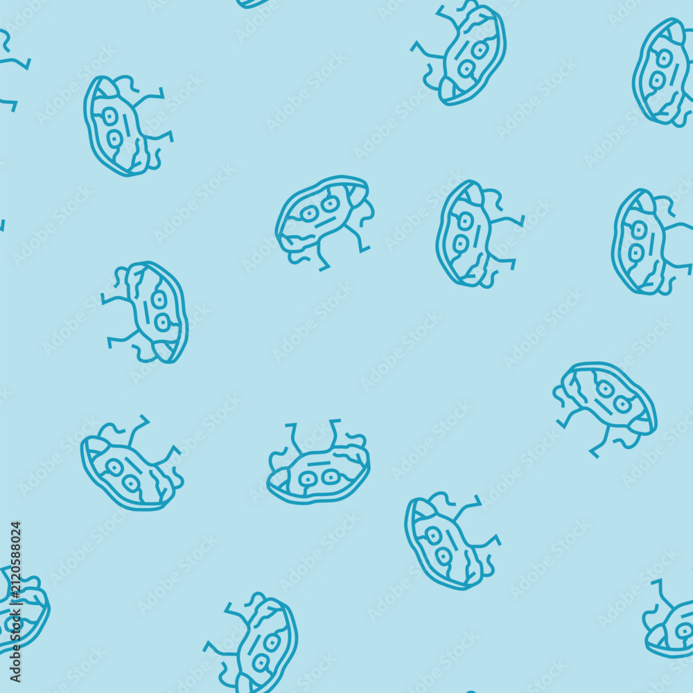 Fototapeta premium pork meat character vector line seamless pattern pork meat character sign illustration