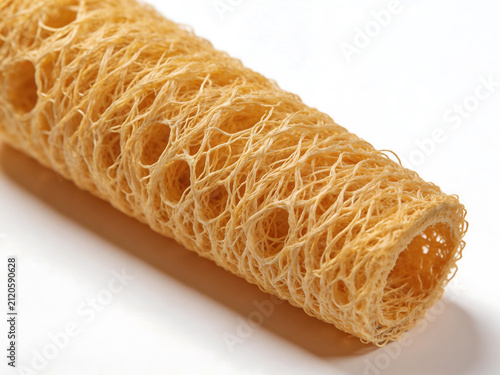 Closeup of woven cylindrical object