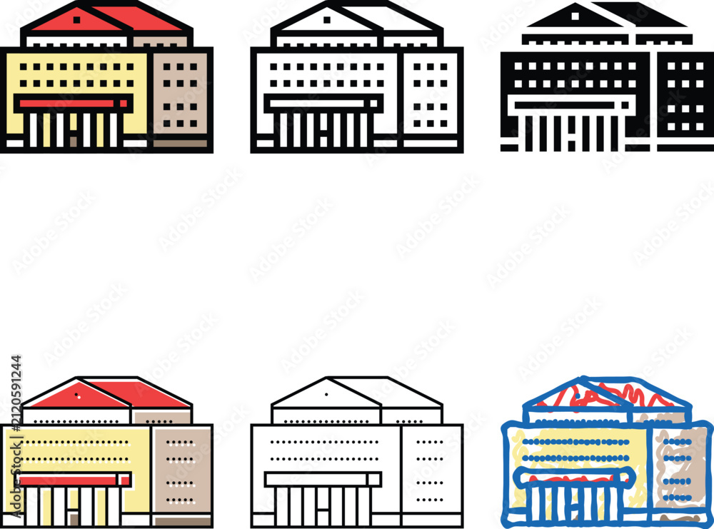 Fototapeta premium finance bank building color diversity icon vector. finance bank building sign. isolated symbol