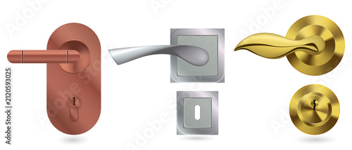 Fotografía Luxury door handles and locks for modern homes transparent background