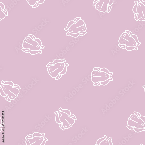 whole broiler chicken vector line seamless pattern whole broiler chicken sign illustration