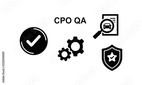 Quality assurance and inspection icons.