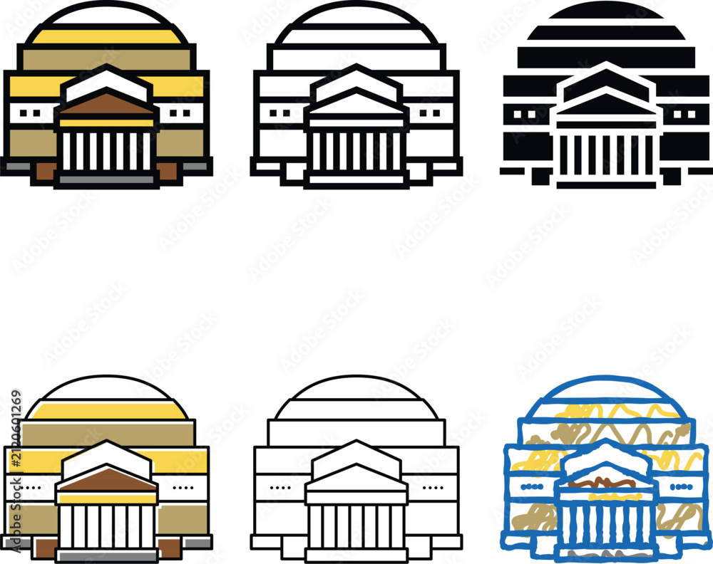 Fototapeta premium pantheon diversity ancient rome building color icon vector. pantheon ancient rome building sign. isolated symbol
