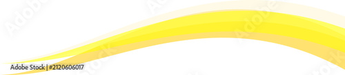 Abstract Yellow Wavy Wave Line Element for Page Border and Web Header Decorative Graphic