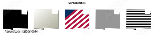 Fotografía Dunkirk (Ohio) blank outline map set