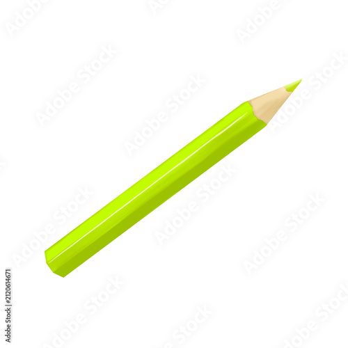 Single pink colored pencil isolated on transparent background