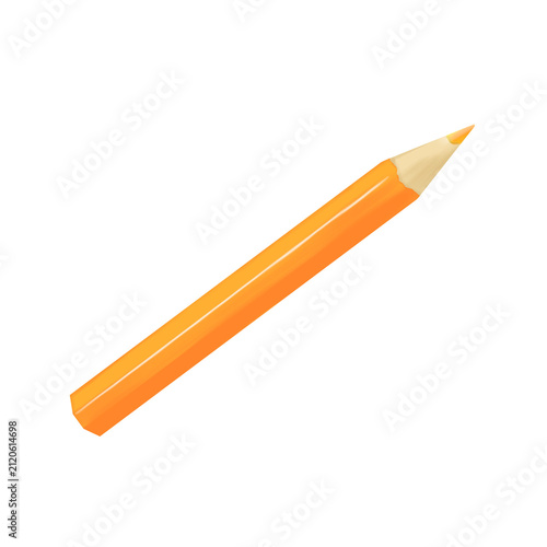 Single pink colored pencil isolated on transparent background