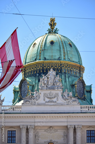 Dome of the St. Michael's Wing at Hofburg palace. Vienna, Austria