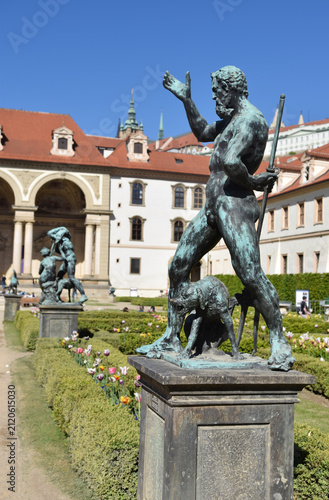 The bronze statue of Neptune (Poseidon) in Prague's Waldstein Garden