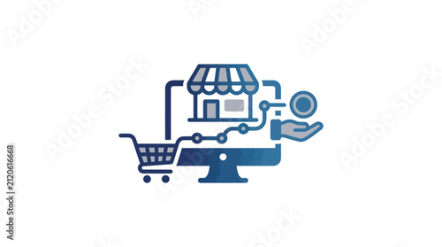 Ecommerce shopping online store concept.