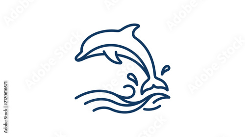 Cuadro en lienzo Dolphin jumping out of water.