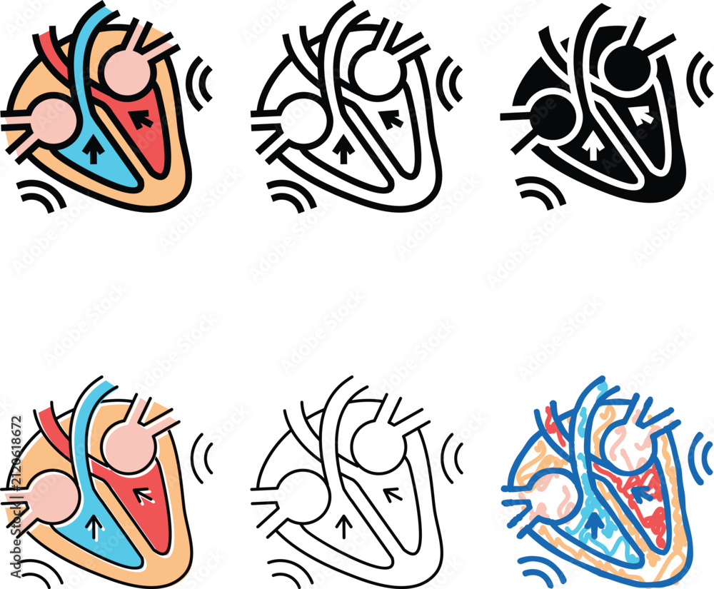 Obraz premium systole variants disease color icon vector. systole disease sign. isolated symbol