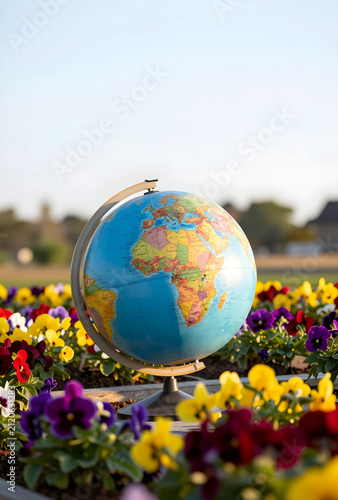 World globe surrounded by c...