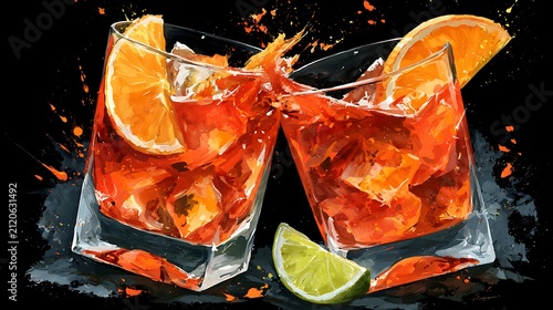 Orange slices and whole orange in clear plastic container on dark background