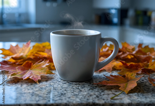 Steaming hot coffee in a wh...