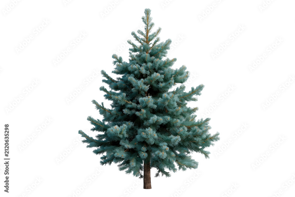 Obraz premium Natural blue green spruce tree with uneven branch spread