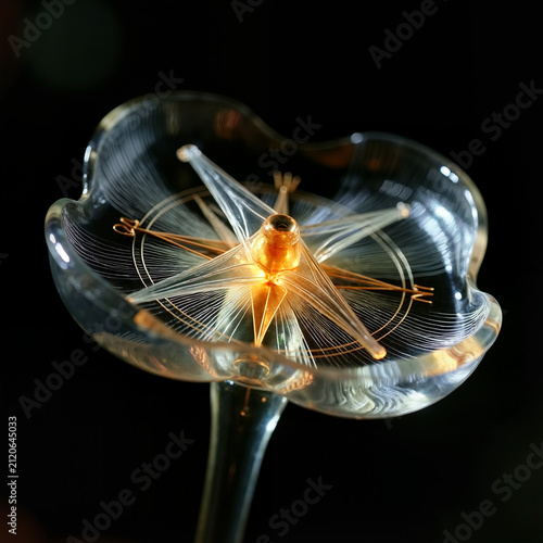 Gear hanging in dark environment with digital patterns in background  