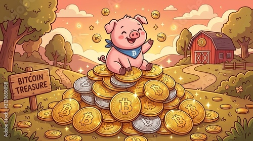 illustration of a pig and money