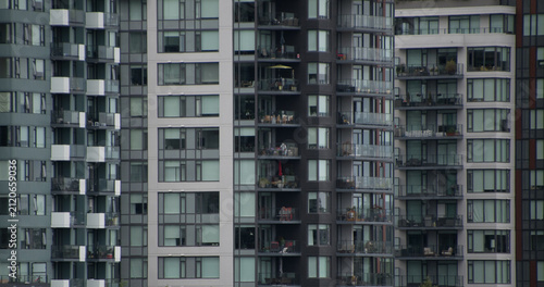 Windows and Balconies in Dense Urban Apartment Towers