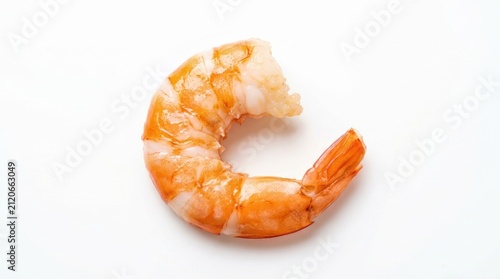 Cooked peeled shrimp isolated on white background