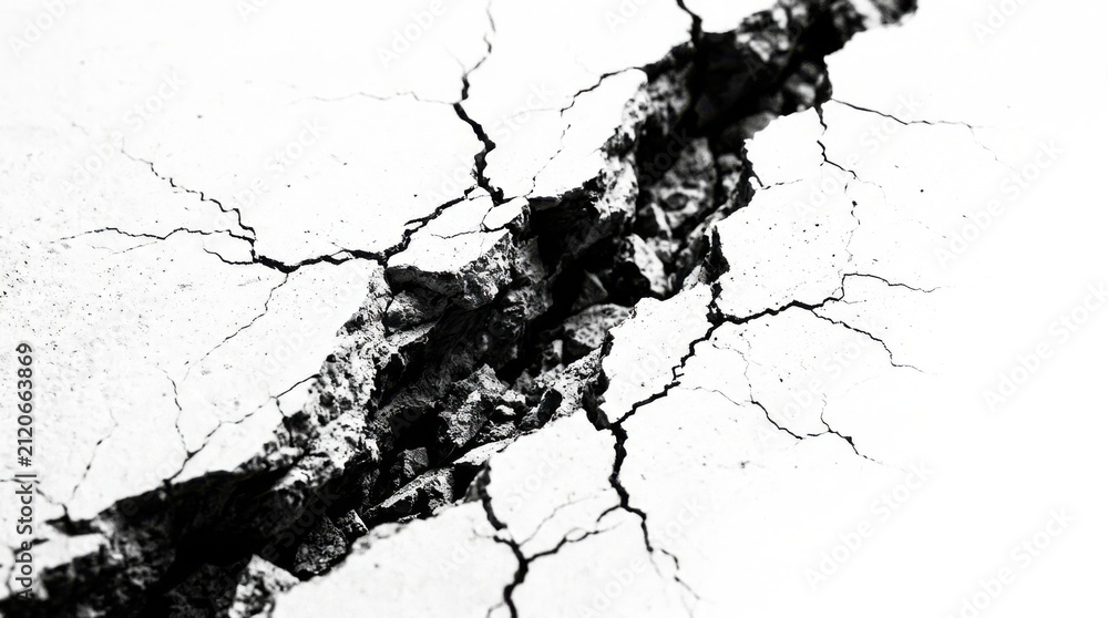 Fototapeta premium Deep crack in dry parched earth ground texture