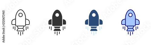Launch Icon Set. Designed In Multi Style