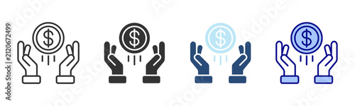 Revenue Icon Set. Designed In Multi Style