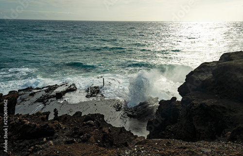Scenic coastline of Oahu island as seen from Lanai Lookout.