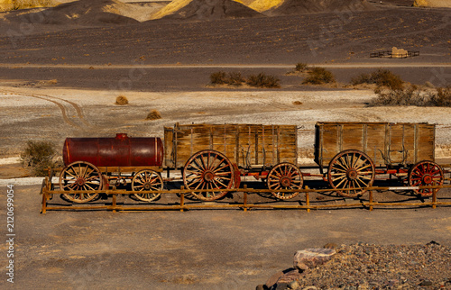 Death Valley National Park in the USA.   Twenty mule team wagon.