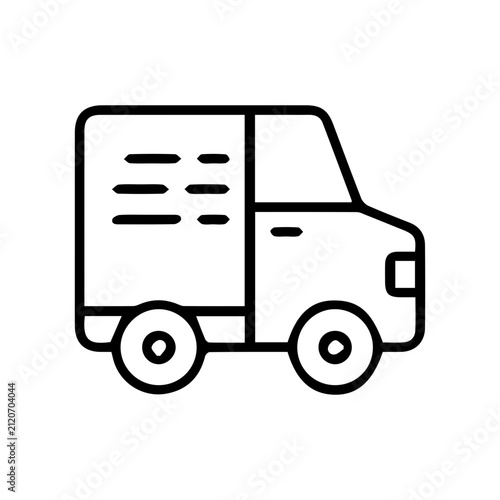 Cargo Truck Line Art