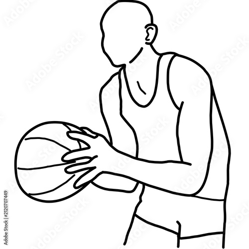 illustration of a man targeting goal basketball