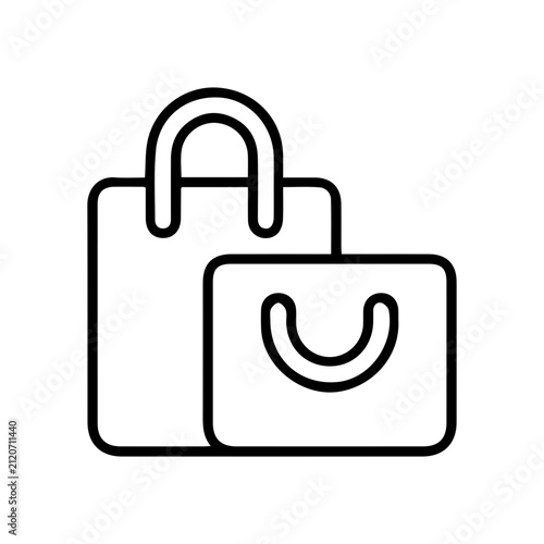 Shopping bags line icon