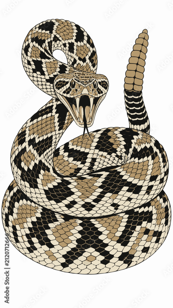 Obraz premium Diamond Back Rattlesnake, scalable vector 